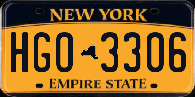 NY license plate HGO3306