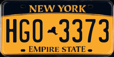 NY license plate HGO3373