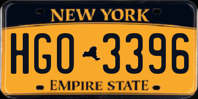 NY license plate HGO3396