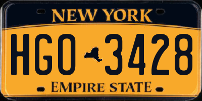 NY license plate HGO3428