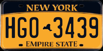 NY license plate HGO3439