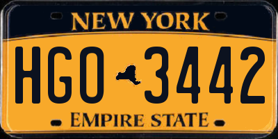 NY license plate HGO3442