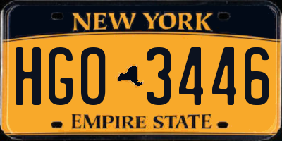 NY license plate HGO3446