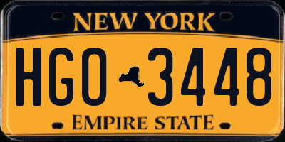 NY license plate HGO3448