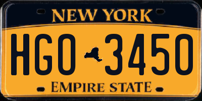 NY license plate HGO3450