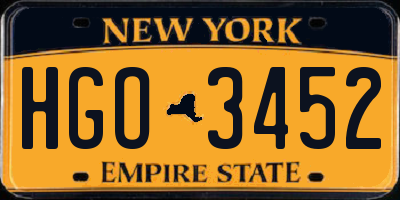 NY license plate HGO3452