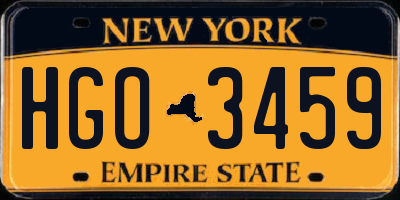 NY license plate HGO3459