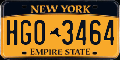 NY license plate HGO3464