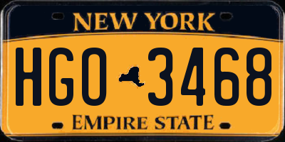 NY license plate HGO3468