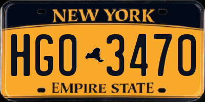 NY license plate HGO3470
