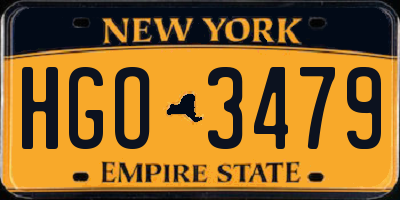 NY license plate HGO3479