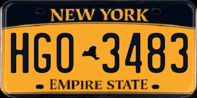 NY license plate HGO3483