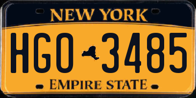 NY license plate HGO3485