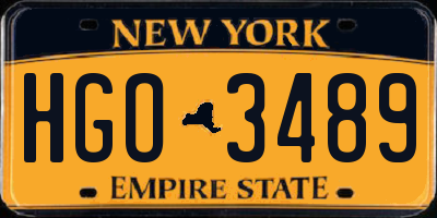 NY license plate HGO3489