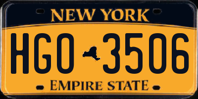 NY license plate HGO3506