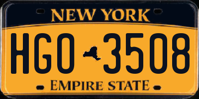 NY license plate HGO3508