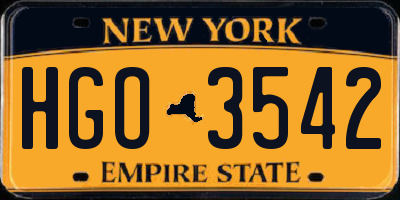 NY license plate HGO3542