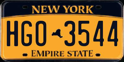 NY license plate HGO3544