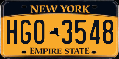 NY license plate HGO3548