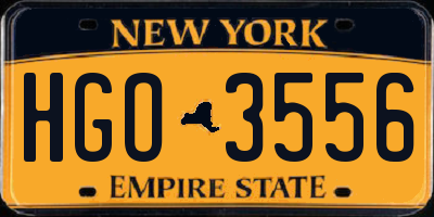 NY license plate HGO3556