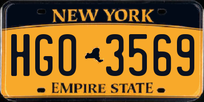 NY license plate HGO3569