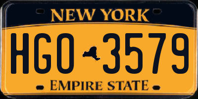 NY license plate HGO3579