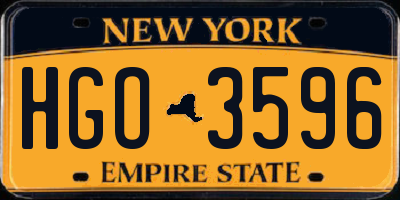 NY license plate HGO3596