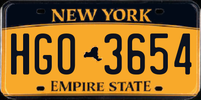 NY license plate HGO3654