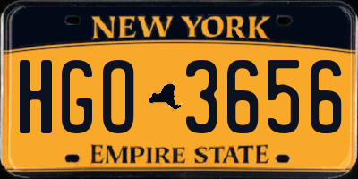 NY license plate HGO3656