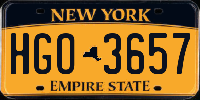 NY license plate HGO3657