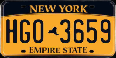 NY license plate HGO3659