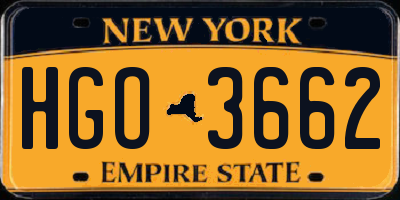 NY license plate HGO3662