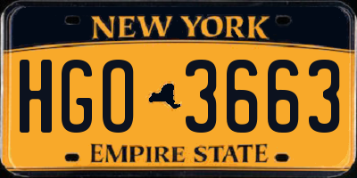 NY license plate HGO3663