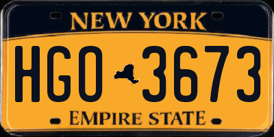 NY license plate HGO3673