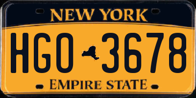 NY license plate HGO3678