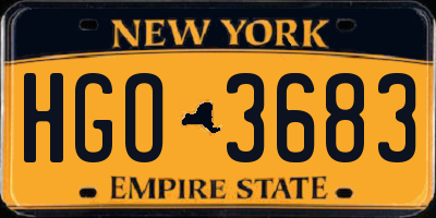 NY license plate HGO3683