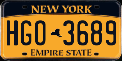 NY license plate HGO3689