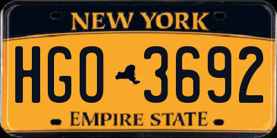 NY license plate HGO3692