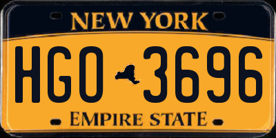 NY license plate HGO3696