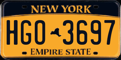 NY license plate HGO3697