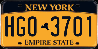 NY license plate HGO3701