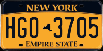 NY license plate HGO3705