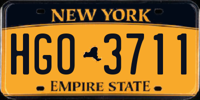 NY license plate HGO3711