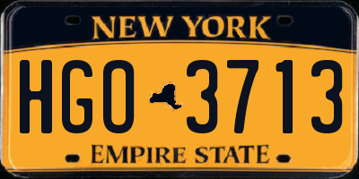 NY license plate HGO3713