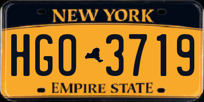 NY license plate HGO3719