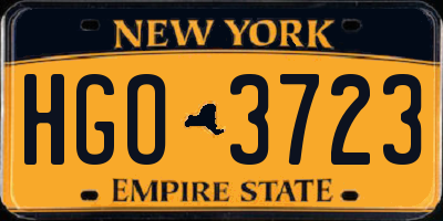 NY license plate HGO3723