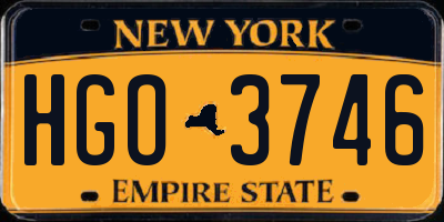 NY license plate HGO3746