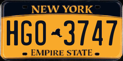 NY license plate HGO3747