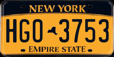 NY license plate HGO3753