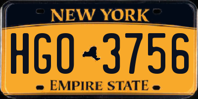 NY license plate HGO3756